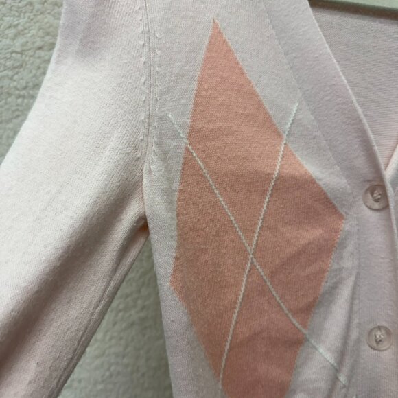 Small - 525 America - Pink Argyle Cardigan Rent the Runway $138 msrp - Picture 10 of 14